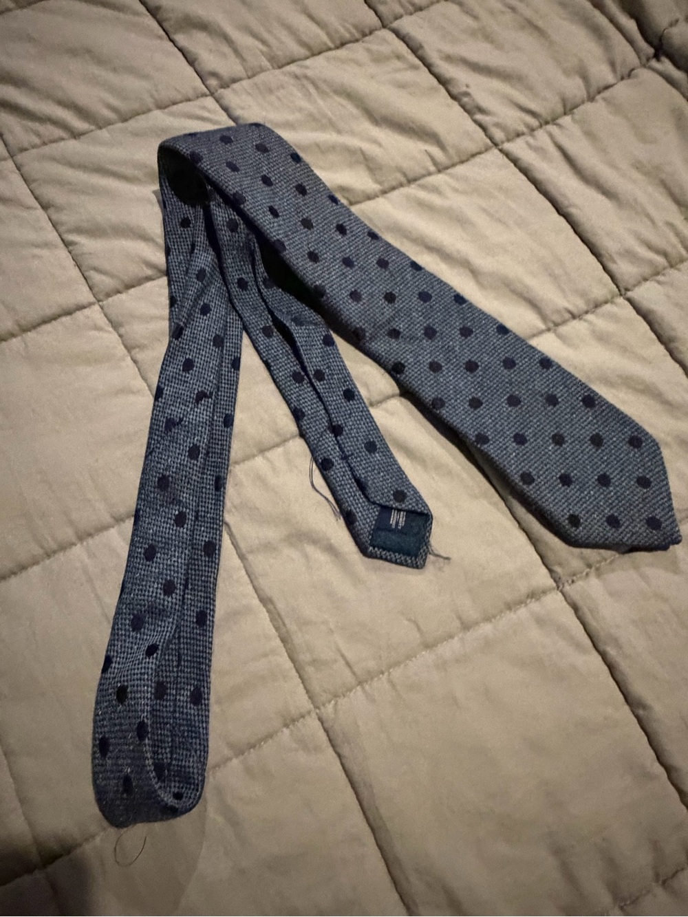 Charles Tyrwhitt Light Blue Knit Tie with Navy Polka Dots